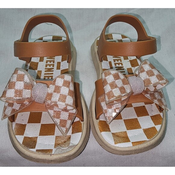 Hopscotch Girls Checkered Sandals – Brown, Size 8c (TPR & Rubber Sole) - Picture 1 of 7